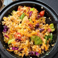 After I tasted each item and made room to mix it all together.  Amazing  at Nirvana Tea House & Cafe in Millis