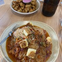 Popcorn cauliflower and tofu noodles (an insane amount of food)  at The Waimate in Waimate