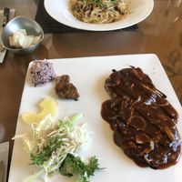 Vegan steak and some spicy noodles at Jeong Hye-Young Cook 정혜영 쿡 in Gangneung