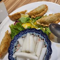 Dumplings with homemade pickled white radish. at Jeong Hye-Young Cook 정혜영 쿡 in Gangneung