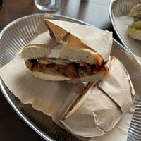 Barbecue Oumph soy chunks  at The Bagel in Stockholm