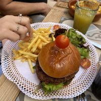 Vegan burger  at Mia Cafe in Marbella
