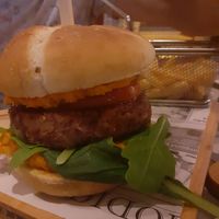 Amazing red bean burger! at Mia Cafe in Marbella