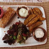 Burrito with mushrooms (Tahini mayo + coriander mayo sauces) at Pisekar Vegan Food in Antalya