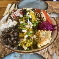 Big mix bowl - can be ordered mild or spicy  at Pisekar Vegan Food in Antalya