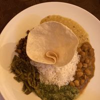 'annam' (5 different vegetable curries served w/ rice and a papadam) at Ceylon Curry in Graz