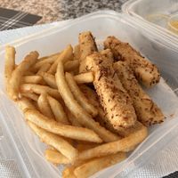 Coconut fried tofu and French fries from Clare & Don’s Beach Shack #Veganuary at Clare & Don's Beach Shack in Falls Church
