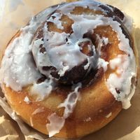 Cinnamon roll. So fresh some of the icing was lost to the wax paper. Otherwise it was delicious ! at Viridis Cafe in Pittsburgh