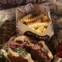 Vegan cloudberry and cream cheese burger at Bastard Burgers in Linkoping