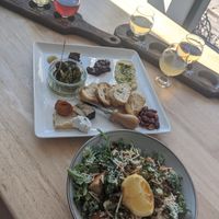 Caesar salad and grazing plate at The Cider House in Vancouver