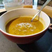 Soup of the day (cocos curry) at Rägeboge in Winterthur