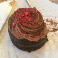 Second visit and discovered the very nice vegan cakes. Too nice to wait for a photo as you can see!  at Getaway Garden Cafe in Agnes Water