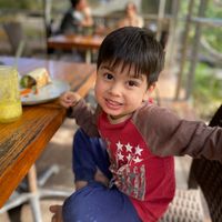 My son enjoying his wrap at Getaway Garden Cafe in Agnes Water