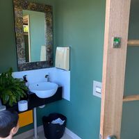 Gorgeous, sparkling clean bathroom  at Getaway Garden Cafe in Agnes Water