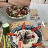 Baba ganoush and falafel salad 💚  at De Oranjerie in Joure