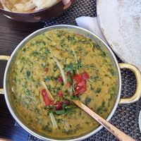 Lentil-spinach dish (vegan) at Indigo - Pest in Budapest