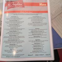 Menu at The Templeton in Vancouver