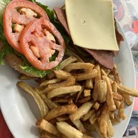 Vegan burger with baconn  at The Templeton in Vancouver