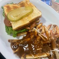 VLT with a side of vegan poutine   at The Templeton in Vancouver