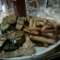 If you order the grilled cheese sandwhich minus the cheese you end up with this yummy foccacia bread, hummus and grilled vegetable sandwhich.  at The Templeton in Vancouver
