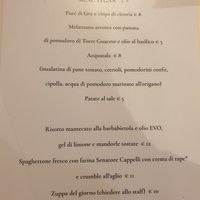 Menu Vegan, antipasti e primi at Taverna della Gelosia in Ostuni