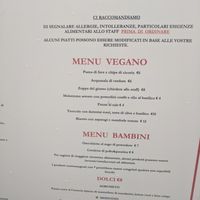 Vegan menu  at Taverna della Gelosia in Ostuni