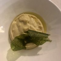 Purea di fave con cialda di cime di rapa at Taverna della Gelosia in Ostuni