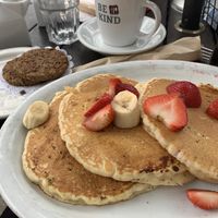 Vegan pancakes and beyond sausage  at Turning Point in Hoboken