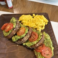 Just egg and beyond breakfast sausage are available to sub for any dish!  at Turning Point in Hoboken