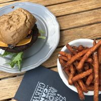 The best sweet potato fries  at Halifax Burgers in Valby