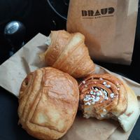 Half croissant and cinnamonBunn is already gone.... 😅😅 at Brauð & Co in Reykjavik