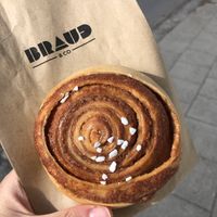 cinnamon bun  at Brauð & Co in Reykjavik