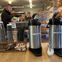 Coffee is self serve  at Brauð & Co in Reykjavik