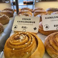 Cinnamon buns - vegan  at Brauð & Co in Reykjavik
