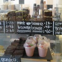 Dessert cabinet. Not sure if they're all vegan, but definitely raw and veg at 42°Raw in Copenhagen