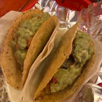 Veg fry tacos in soft & hard shell tortillas + guacamole at Rock Bar Cherry Bomb in Osaka
