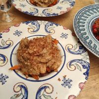 Heura al cacahuete con batata at La Odisea in Malaga