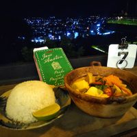 The curry and the view of the city at Chuon Chuon Bistro & Bar in Phu Quoc