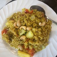 Pineapple rice came with sausage to my surprise 🤣  at Krua Boon - Eathai Central Embassy in Bangkok