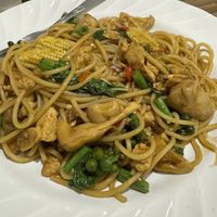 Basil spaghetti  at Krua Boon - Eathai Central Embassy in Bangkok