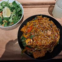 Veggie wok and bonsai salad at Umami in Zagreb