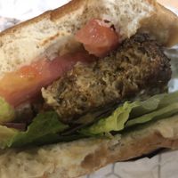 terri burger with "beyond meat" at Terri in New York City