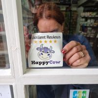 Gave a Happy Cow decal at Bio Veganwinkel Natuurlijk De Molen in Budel-schoot