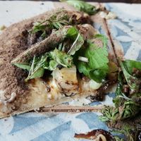 Truffle Mushroom Sourdough Pizza - close-up at Millennial Dining and Deli - 천년식향  in Seoul