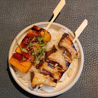 Sweet potato and king oyster sticks at Sticks N Sushi in London