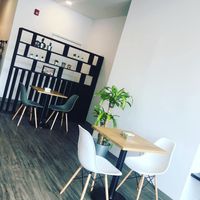 Dining area at Boleria Brazilian Bakery in Mamaroneck