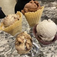 Chocolate peanut butter, cookies & cream and coconut milk chocolate   at Cream Bean Berry in Durango