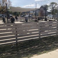 Outdoor seating  at Upland FSQ Brewery in Indianapolis