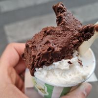 Dark chocolate and vegan stracciatella at La Gelatiera in Florence