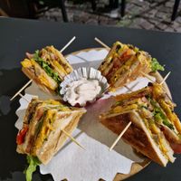 spicy hummus, grilled tofu, courgettes, salad, tomato, vegan cheese at Oasis Cafè in Treviso